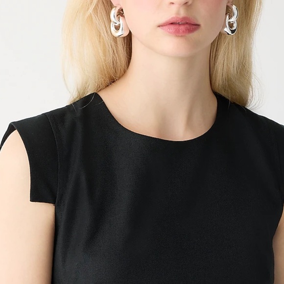 NWT jcrew “resume” dress in black, size 4 in stretch linen - Picture 5 of 6